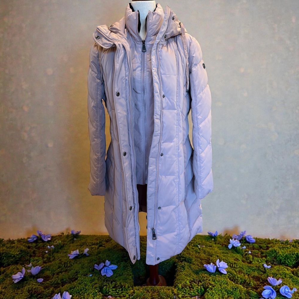 Calvin Klein Atmosphere Pink Hooded Mid-Length Puffer Coat ~ NWOT ~ size Small - Picture 12 of 15